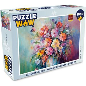 Puzzel Bloemen - Kunst - Schilderij - Lente - Boeket - Legpuzzel - Puzzel 1000 stukjes volwassenen