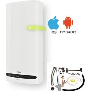 Tesy BelliSlimo 80 liter design smart boiler met controle via internet en een meegeleverde verticale montageset