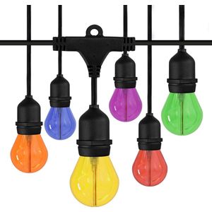 Ledvion Prikkabel, 20m, LED, IP65, Incl. 20x LED Lamp, Plug & Play, Gekleurd, Lichtsnoer Buiten, Sfeerlamp, Buitenverlichting