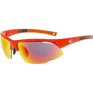 FALCON Matt Oranje Polarized Sportbril met UV400 Bescherming en Flexibel TR90 Frame - Unisex & Universeel - Sportbril - Zonnebril voor Heren en Dames - Fietsaccessoires - Rood - Extra Lens (Cat.0)