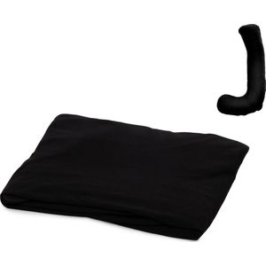 MeraLife® Zwangerschapskussen Hoes (J-Vorm) XXL - Zwangerschapskussens - Zijslaapkussen - Lichaamskussen - Kussenhoes - 145x50cm - Zwart