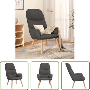 The Living Store Fauteuil Relaxstoel - Donkergrijs - 70 x 77 x 98 cm - Dik gevoerd en zacht aanvoelende stof