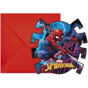 PROCOS - 6 Spiderman uitnodigingen en enveloppen - Decoratie > Kaarten