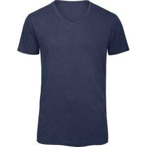B&C TriBlend V-neck TEE CGTM057 - Heather Navy - L