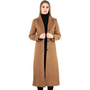 Versano Delfin Dames Lange Mantel Manteljas Winterjas S - Camel