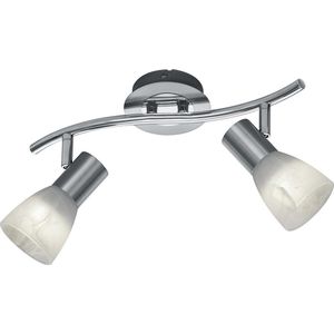 LED Plafondspot - Torna Levino - E14 Fitting - Warm Wit 3000K - 2-lichts - Rechthoek - Mat Nikkel - Aluminium