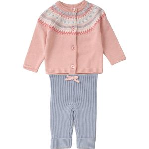 Rock-a-Bye Baby - 2-delige gebreide set - 100% katoen - Vest & Legging - Maat 6-12 mnd