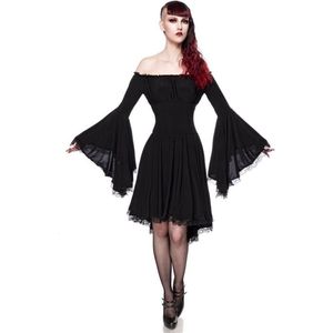Ocultica - Jersey Korte jurk - L - Zwart