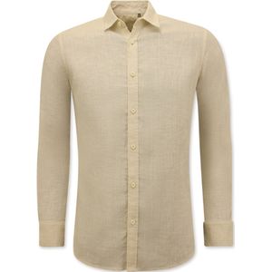 Linnen Overhemd Heren - Regular Fit - Casual Blanco - Beige
