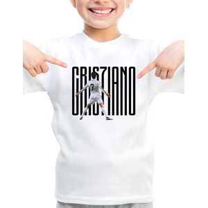Cristiano Kinder shirt met tekst- Kinder T-Shirt - Wit - Maat 122/128 - T-Shirt leeftijd 7 tot 8 jaar - Grappige teksten - Cadeau - Shirt cadeau - Cristiano-R7 - Ronaldo - verjaardag