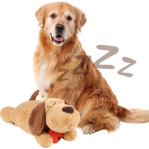 MethoBrick Knuffel Hond met Hartslag – Hondenknuffel voor Puppy - Bruin