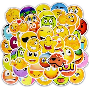 *** Smiley Sticker mix met 50 verschillende stickers - voor Skateboard, Fiets, Step, Laptop, Skateboard, Koffer, Helm,etc. - van Heble® ***