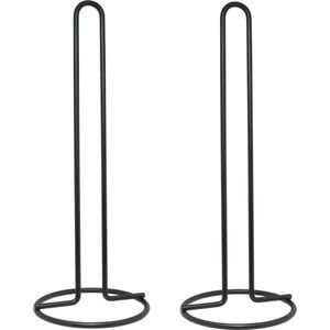 Keukenrolhouder - 2x - mat zwart - 32 cm - houder voor keukenpapier - Keuken accessoires