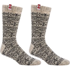 Canadese thermo sokken | Wollen sokken | 2 paar | Zwart | Maat 43-46