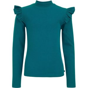 WE Fashion Meisjes geribd T-shirt met ruches
