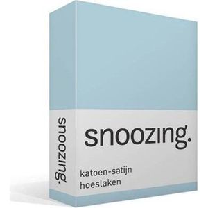 Snoozing - Katoen-satijn - Hoeslaken - Eenpersoons - 80x220 cm - Hemel