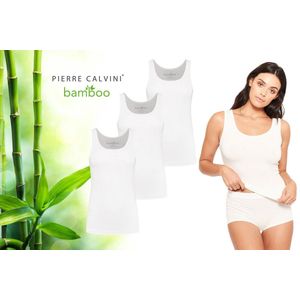 Pierre Calvini - Bamboe Hemden Dames - 3-pack - Wit - S - Onderhemd Dames - Hemdjes Dames - Singlet Dames - t Shirt Dames