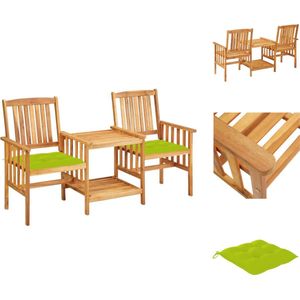 vidaXL Bistroset - Bistrosets - Bistro Set - Bistro Sets - Tuinstoelen met tafeltje en kussens massief acaciahout