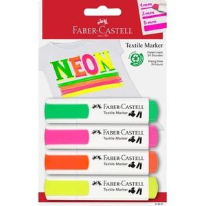 Faber-Castell textielmarker - neon - 4 stuks - FC-159591