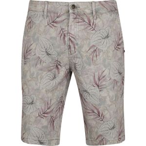 No Excess Short Garment Dyed Print Grijs - Maat 38 - Heren - Korte broek