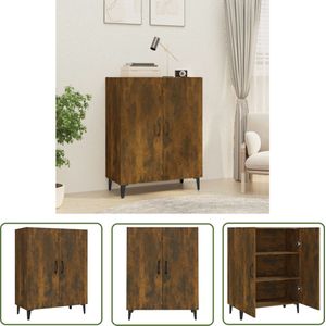 The Living Store Dressoir 70x34x90 cm bewerkt hout gerookt eikenkleurig - Dressoir - Bijzetkast - Houten Kast - Vintage Kast - Landelijk Design