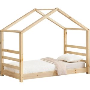 In And OutdoorMatch Kinderbed Joey - Houten bed - Huisbed - Met bedbodem - 80x160cm - Hout - Voor kinderen - Voor meisjes - Voor jongens