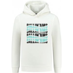 Ballin Amsterdam - Jongens Regular fit Sweaters Hoodie LS - Off White - Maat 10