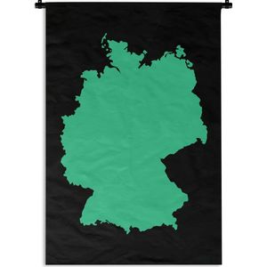 Wandkleed - Wanddoek - Kaart Europa - Duitsland - Mintgroen - 120x180 cm - Wandtapijt