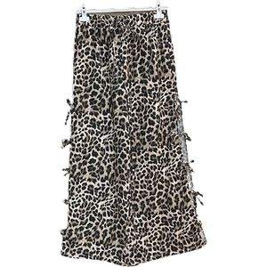 Dilena fashion Broek palazzo katoen cotton knotted geknoopt strik luipaard panter print
