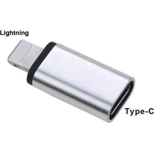 CHPN - USB-C naar Lightning - Adaptertje - Lightning - USB-C - Koppelstukje - Koppelstukje geschiktt voor Apple snoertje - Zilverkleurig - Compacte adapter