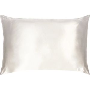 Zijden kussensloop, 100% moerbei zijde, hoogste kwaliteit (6A grade) 19 Momme. Kleur sneeuw wit, maat 60x70 cm