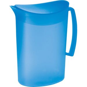 Juypal Schenkkan/waterkan - blauw - 2 liter - kunststof - L20 x H23 cm - met deksel