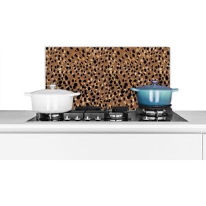Spatscherm keuken 60x30 cm - Kookplaat achterwand Luxe - Dierenprint - Luipaard - Muurbeschermer - Spatwand fornuis - Hoogwaardig aluminium