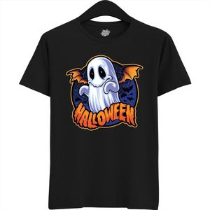 Spooky Scary Ghost - Halloween Spook Dames / Heren Unisex Shirt - Grappig Kostuum Shirt Idee Voor Volwassenen - T-Shirt - Unisex - Zwart - Maat M