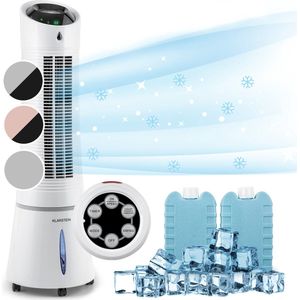 Klarstein - Skyscraper Ice - Luchtkoeler Met Waterkoeling- 5-In-1 Verdampingskoeler- Luchtbevochtiger- Luchtreiniger- Ventilator & Nachtmodus- Mobiele Airco- Luchtkoeler 6L- 45 Watt Aircooler- 180 M³/H Luchtstroom