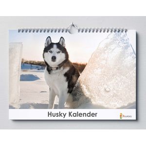 Husky kalender 35x24 cm | Verjaardagskalender Husky honden | Verjaardagskalender Volwassenen
