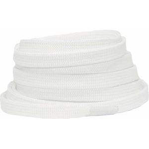Platte schoenveters 8mm polyester Natural-White 150cm