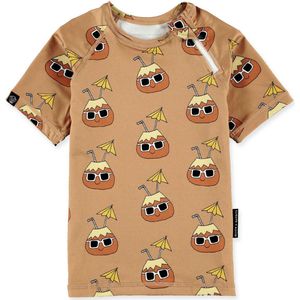 Beach & Bandits - UV-zwemshirt voor kinderen - UPF50+ - Korte mouw - Cool Coconut - Sand - maat 92-98cm