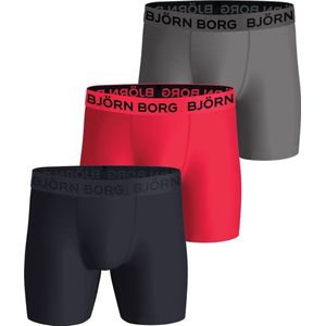 Björn Borg Performance boxers - microfiber heren boxers lange pijpen (3-pack) - multicolor - Maat: M