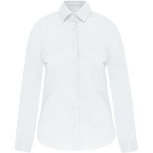Kariban Dames stretch blouse lange mouwen K530 - White - L