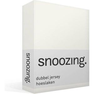 Snoozing - Dubbel Jersey - Hoeslaken - Lits-jumeaux - 160x200/220 cm - Ivoor