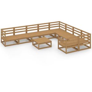 vidaXL 10-delige Loungeset massief grenenhout - Loungeset - Loungesets - Tuinsets - Tuinsets