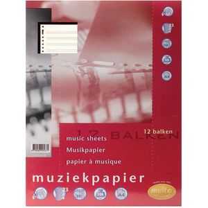 Multo Interieur muziekpapier A4- pak 50 vel - 80 gram - 23-gaats