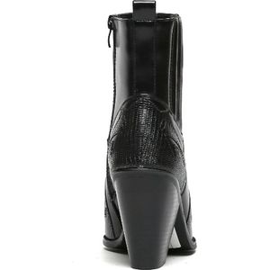 SmileFavorites® Dames Cowboylaarzen met Hak Kort - Zwart - Imitatieleer - Maat 41