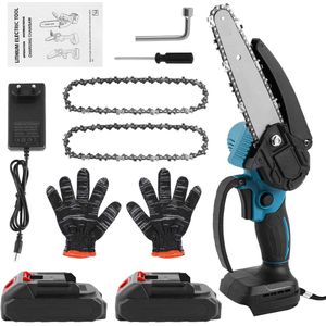 6 Inch Kettingzaag handhad Draadloze Elektrische Kettingzaag voor Makita 21V Lithium Batterij Tuin Houtbewerking High Power oliën