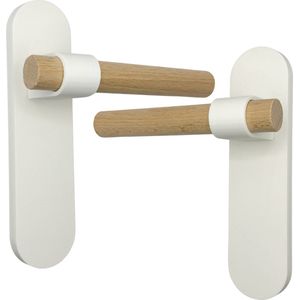 Home 3D® - Deurklink Wit - Deurbeslag met Schild - Modern Design - voor Binnendeuren - Complete set - Ontworpen en Gemaakt in Nederland