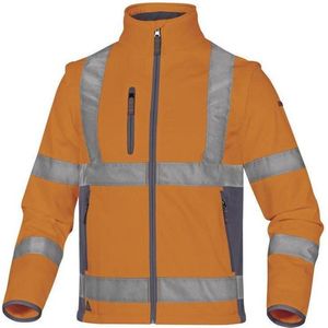 Delta Plus Hi-vis softshell jas stretch 2in1 Moonlight - Fluor oranje | Geel - XL