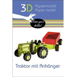 3D puzzel en bouwpakket tractor met aanhangwagen
