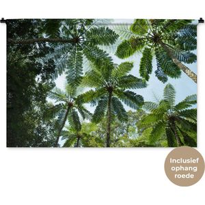 Wandkleed Jungle - Bomen en bladeren in jungle Wandkleed katoen 150x100 cm - Wandtapijt met foto