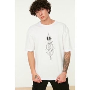 Trendyol TMNSS22TS0155 Volwassenen Mannen T-shirt - Wit - 2XL